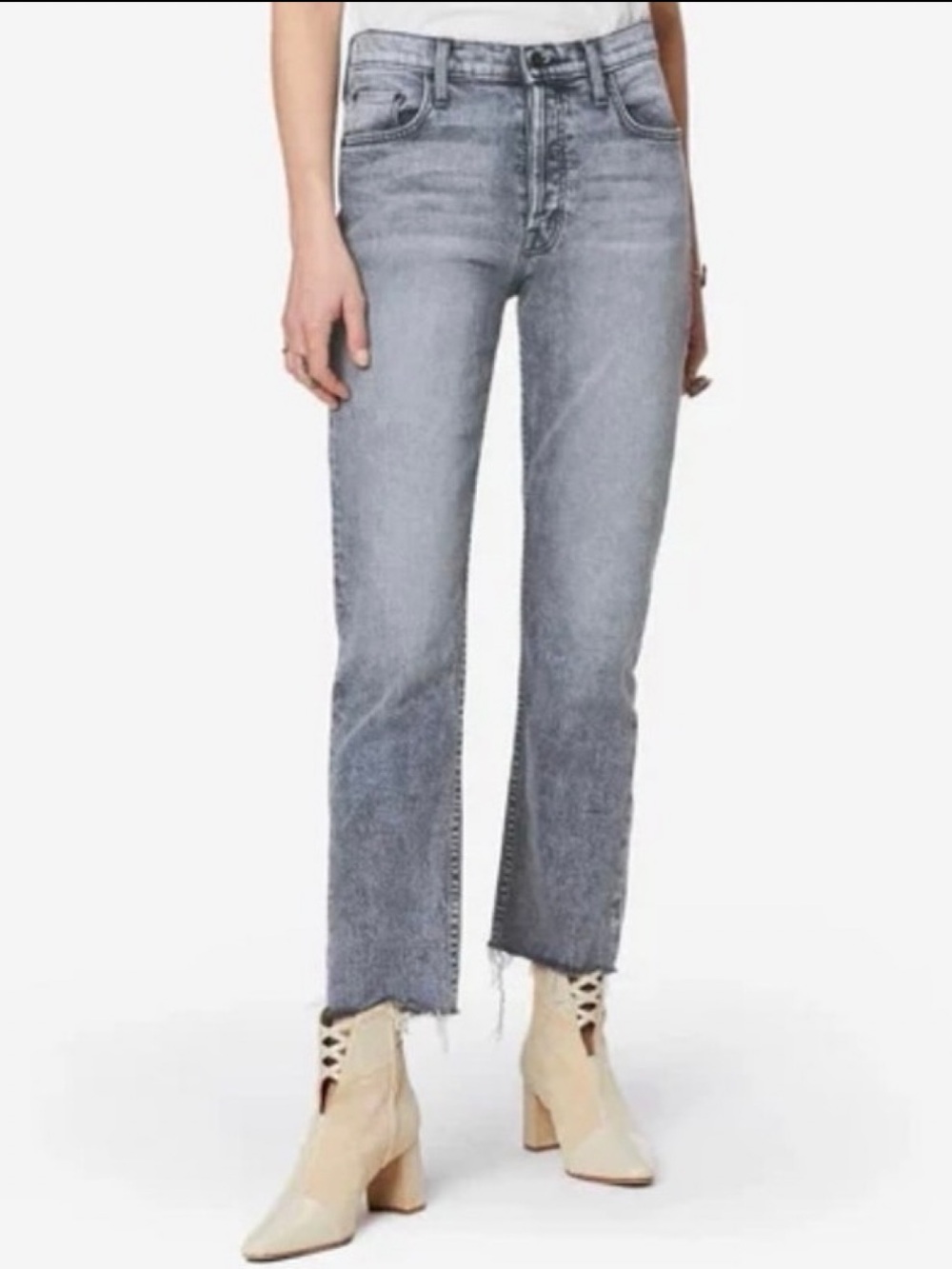 Mother 26 Tomcat Ankle Fray Cropped Denim Jeans